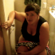 College students barge into the bathroom to reveal their plump friend sitting on a toilet taking a shit. There are no audible poop sounds, but there is a comment about the smell. An OK clip if you like to see a nice, big rump on the pot. Over 2.5 minutes.